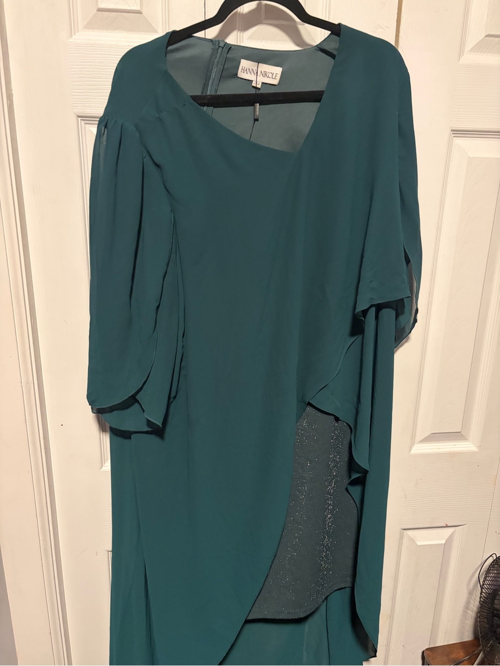Teal Overlay Evening Top